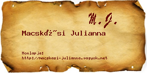 Macskási Julianna névjegykártya