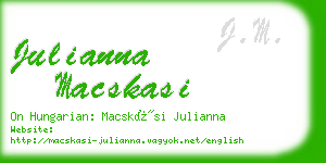 julianna macskasi business card